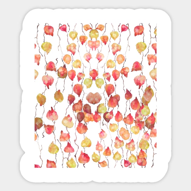 red orange yellow crimson glory vine leaves Sticker by colorandcolor